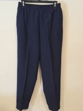 Alia Men's Dark Navy Elastic-Waist Dress Pants